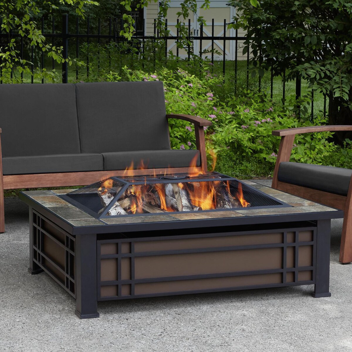 Lakeview Woodlake 43-Inch Rectangle Wood Burning Fire Pit