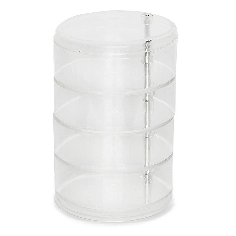 Plastic Jewelry Organizer， Hair Tie Container for Bathroom (4.5 x 6.9 In)