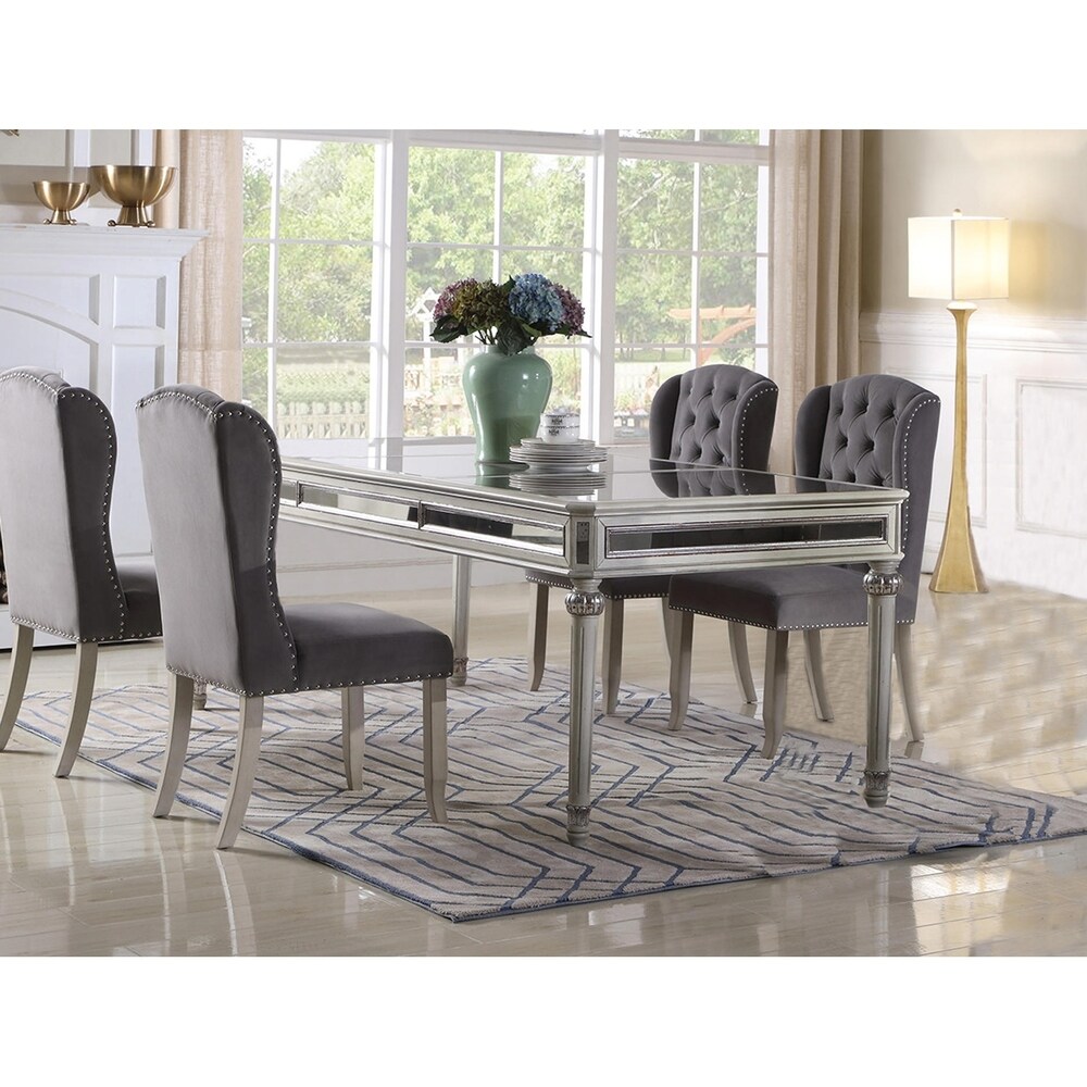 Best Master Furniture Antique Cream Mirrored Dining Table