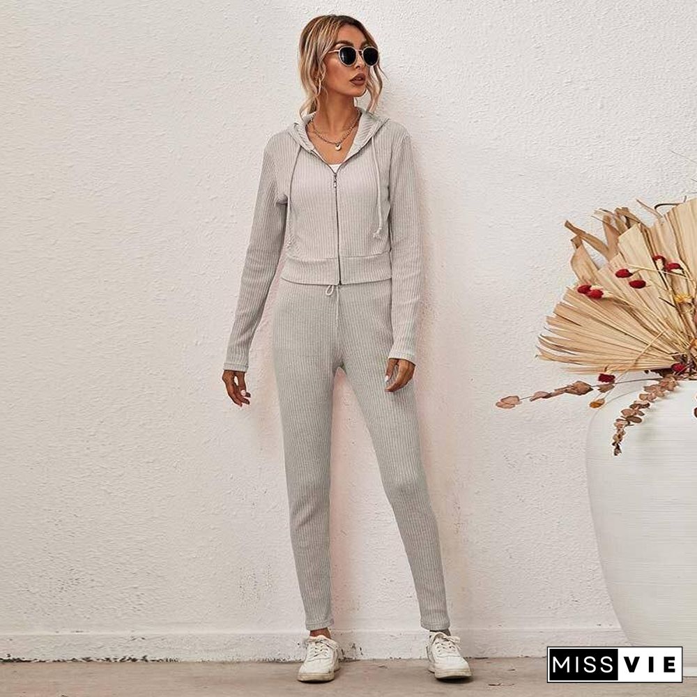 Autumn Winter Sweat Suits Women Tracksuit Pants Set Knitted Suit Female Two Piece Set Casual 2 Piece Outfits for Women