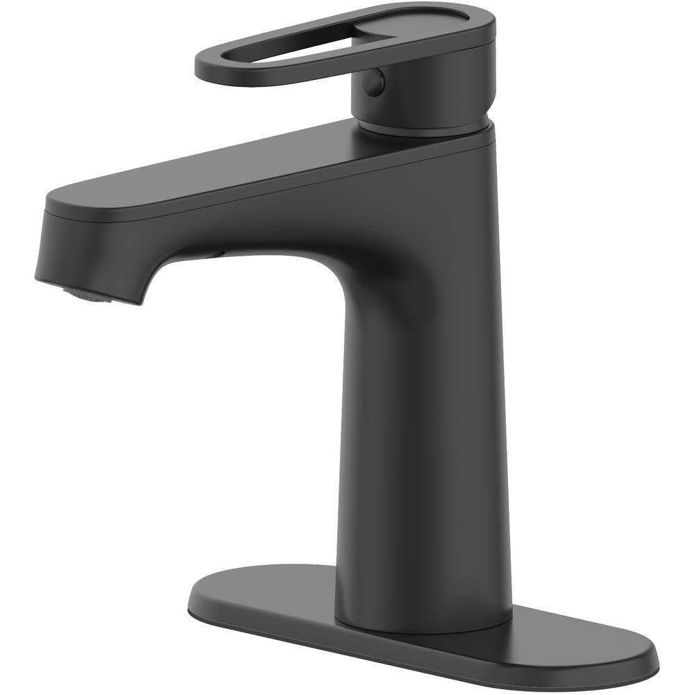 Glacier Bay Kendrick Single Hole Single-Handle Bathroom Faucet in Matte Black HD67095W-6310H