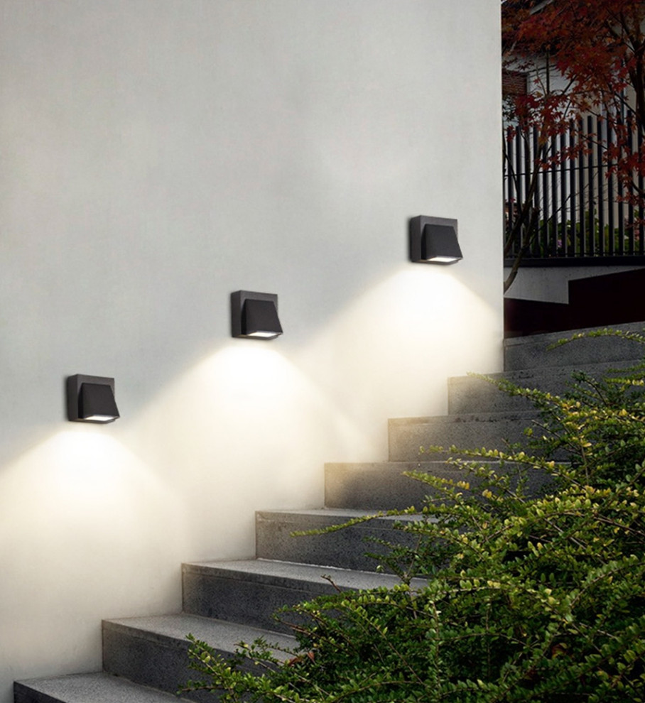 Modern Black Outdoor Aluminum Waterproof LED Wall Lightings For Garden  porch   Modern   Outdoor Wall Lights And Sconces   by Miron Demid LLC  Houzz