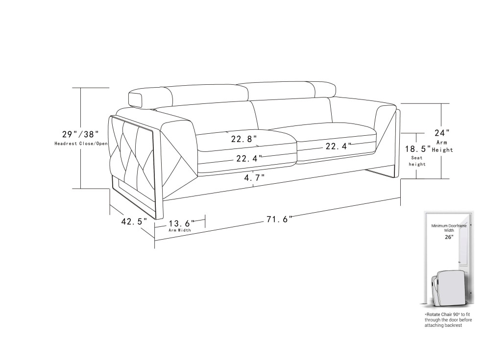 Trento Genuine Italian Leather Modern Loveseat   Contemporary   Loveseats   by Luxuriant Furniture  Houzz