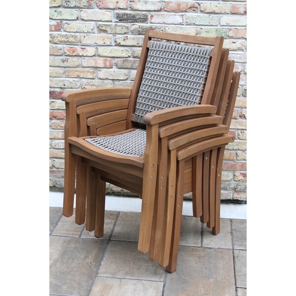 Eilaf 7 pc. Eucalyptus and Wicker Dining Set