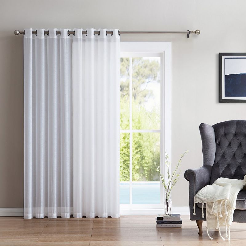 THD One Panel Extra Wide Sheer Voile Patio Door Grommet Curtain Panel for Sliding Doors - 100 inches wide