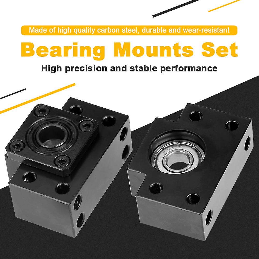 1 Set Fixed Floated Side End Supports Bearing Housing Mounts For Ball Screw Diameter 12mm