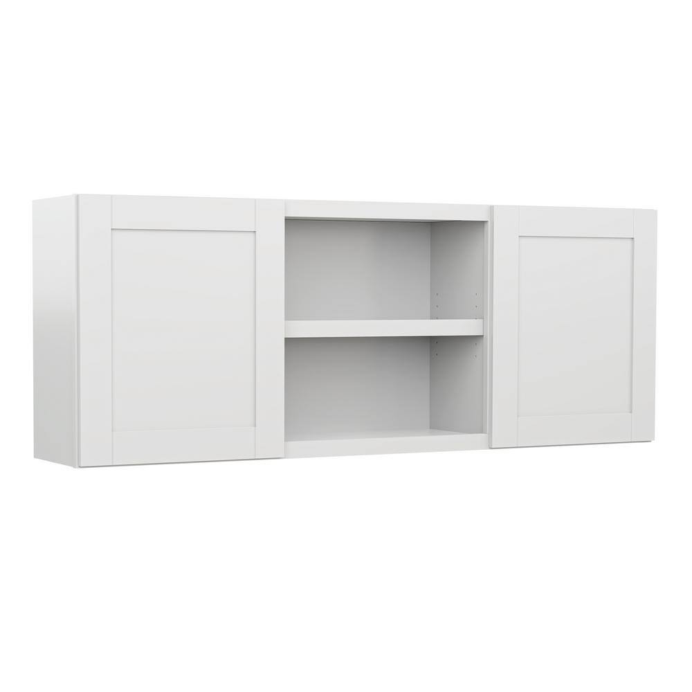 MILL'S PRIDE Verona White Plywood Shaker Stock Ready to Assemble Wall Kitchen Laundry Cabinet wth Soft Close 60 in. x 23 in. x 12 in. W6023-RVW