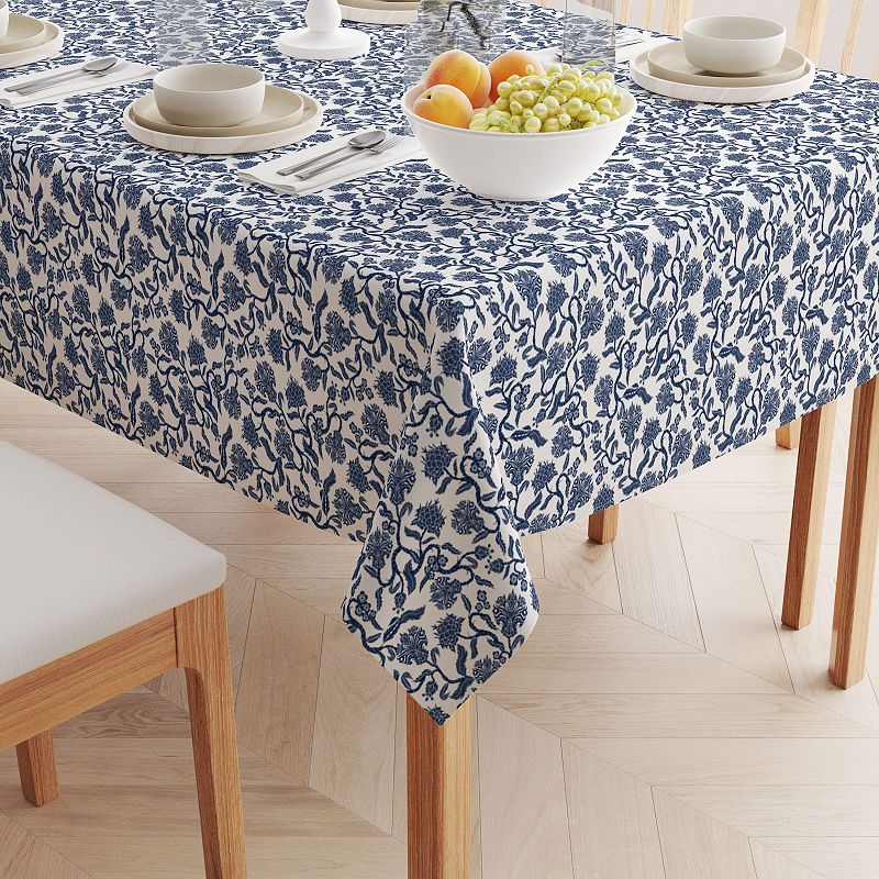 Square Tablecloth， 100% Cotton， 52x52， Floral 182