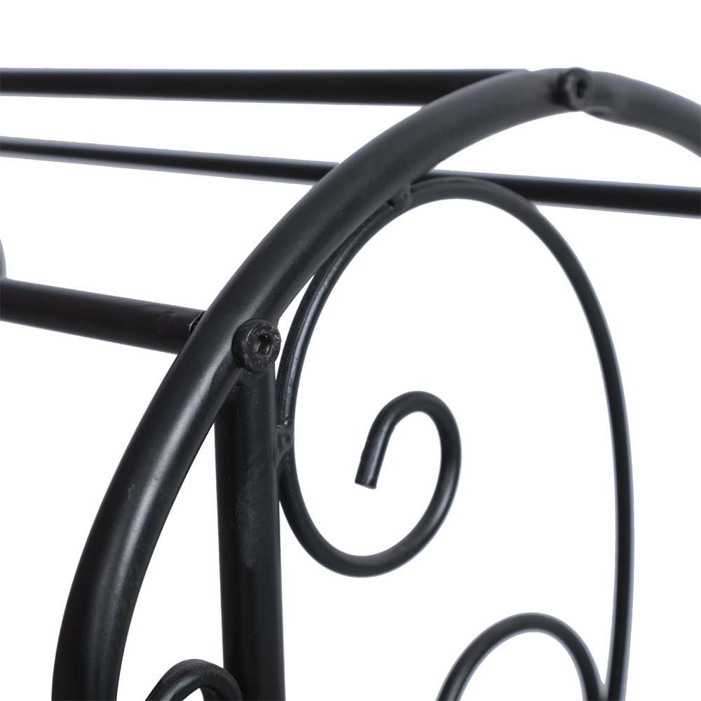 Ktaxon Metal Freestanding Towel Rack Stand Holder with Storage Shelf Organizer, Black Finish