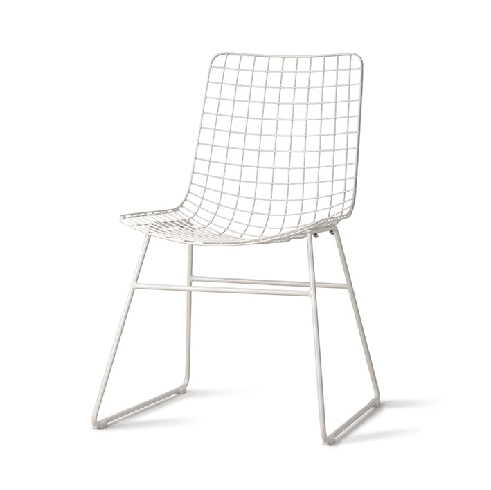 Metal wire side chair - white