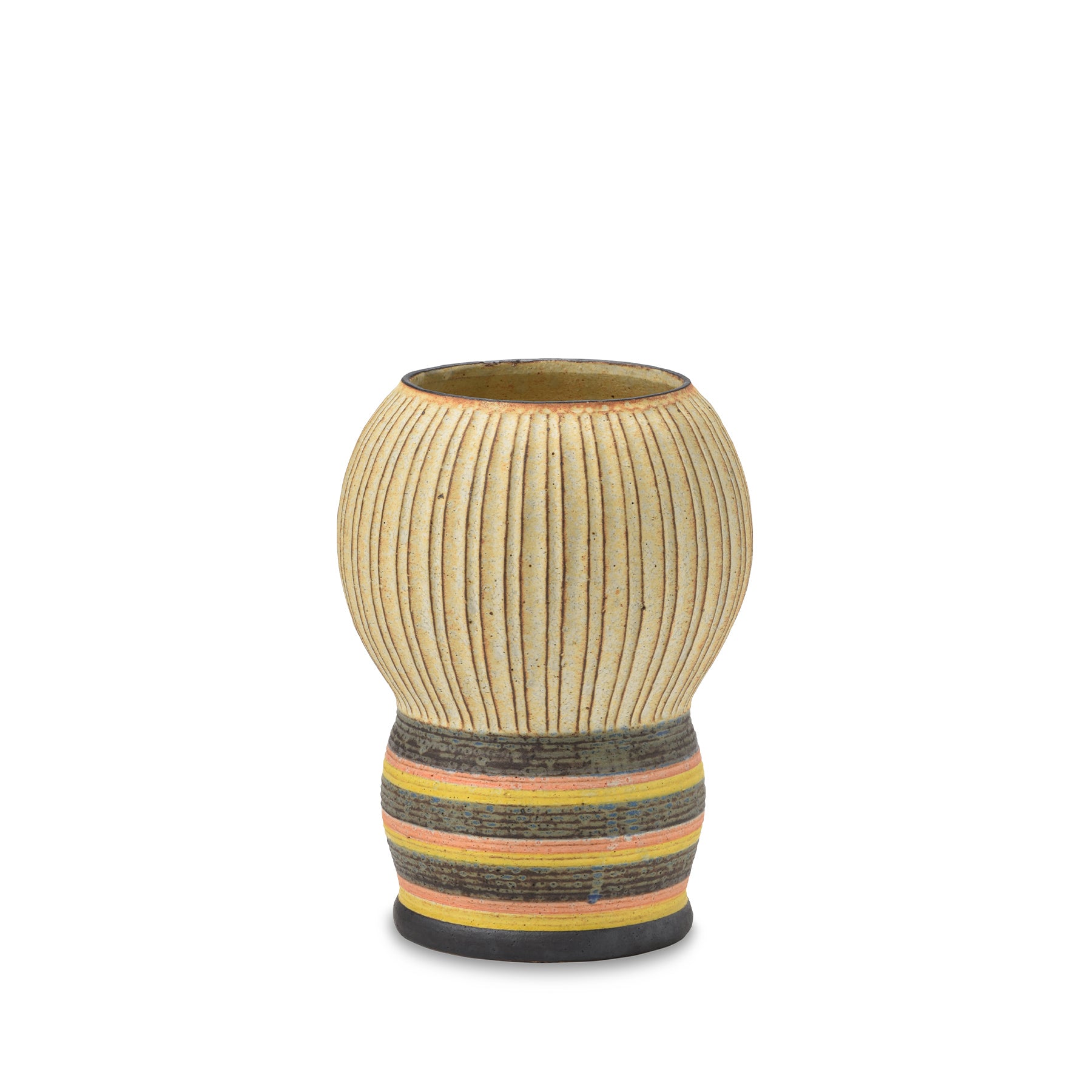 #59 Kokeshi Vessel with Horizontal Stripes