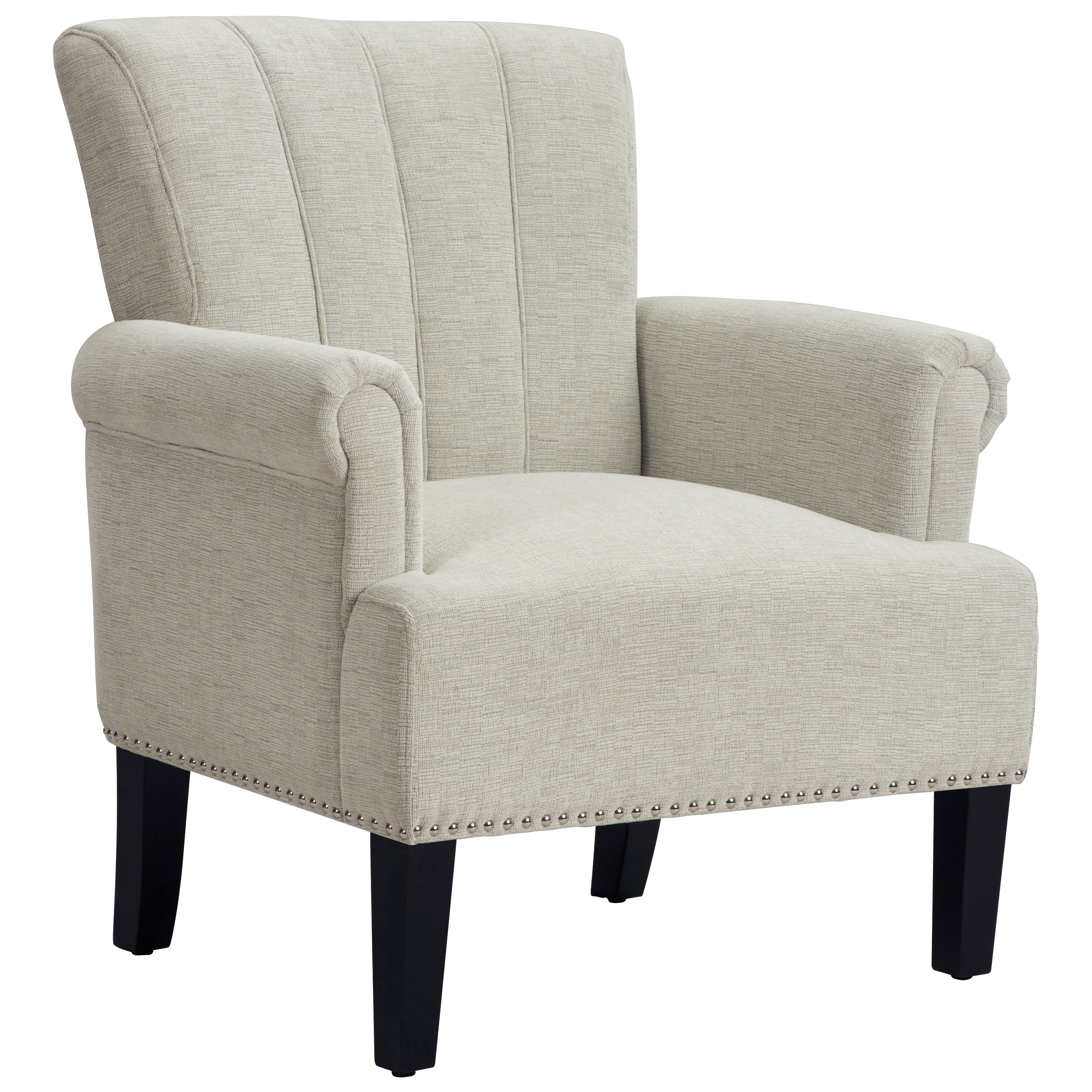 Upholstered Chair Polyester Armchair with Rivet Tufted, Accent Chairs for Bedroom and Living Room