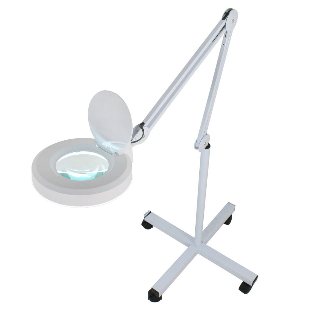 Zeny 5X Magnifying Lamp Professional Magnifier Glass Floor Lamp with Rolling Stand Adjustable Arm