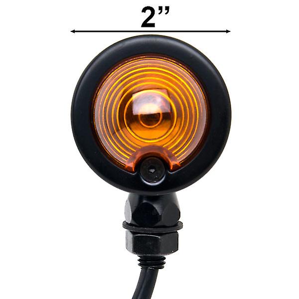 Motorcycle 2 pcs Black Amber Turn Signals Lights Compatible with Honda Ruckus Aero Z EZ 50 90