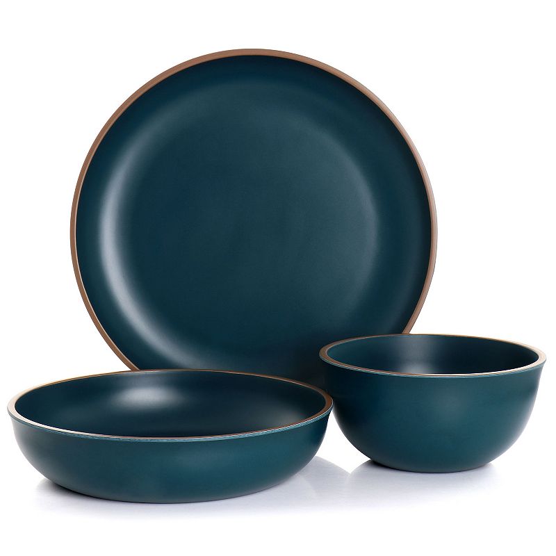 Gibson Home Rockabye 12 Piece Melamine Dinnerware Set