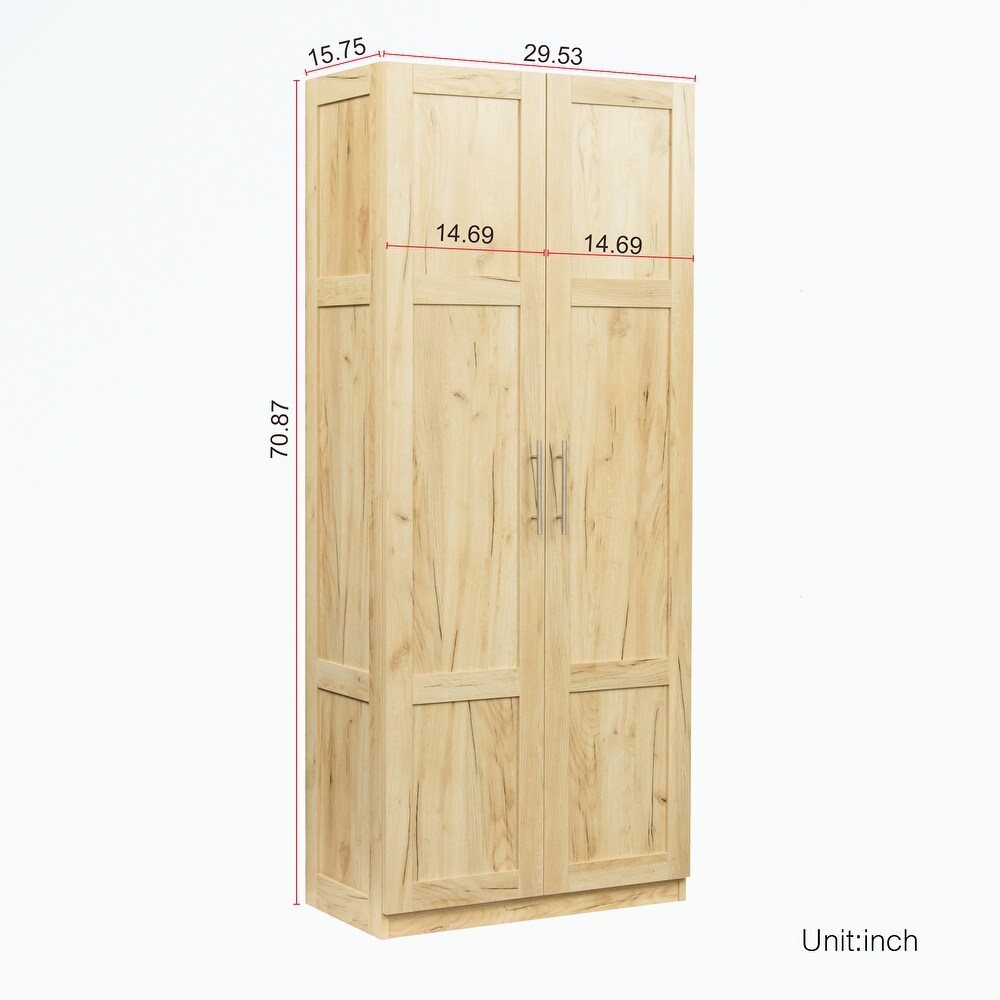 High wardrobe with 2 doors and 3 partitions