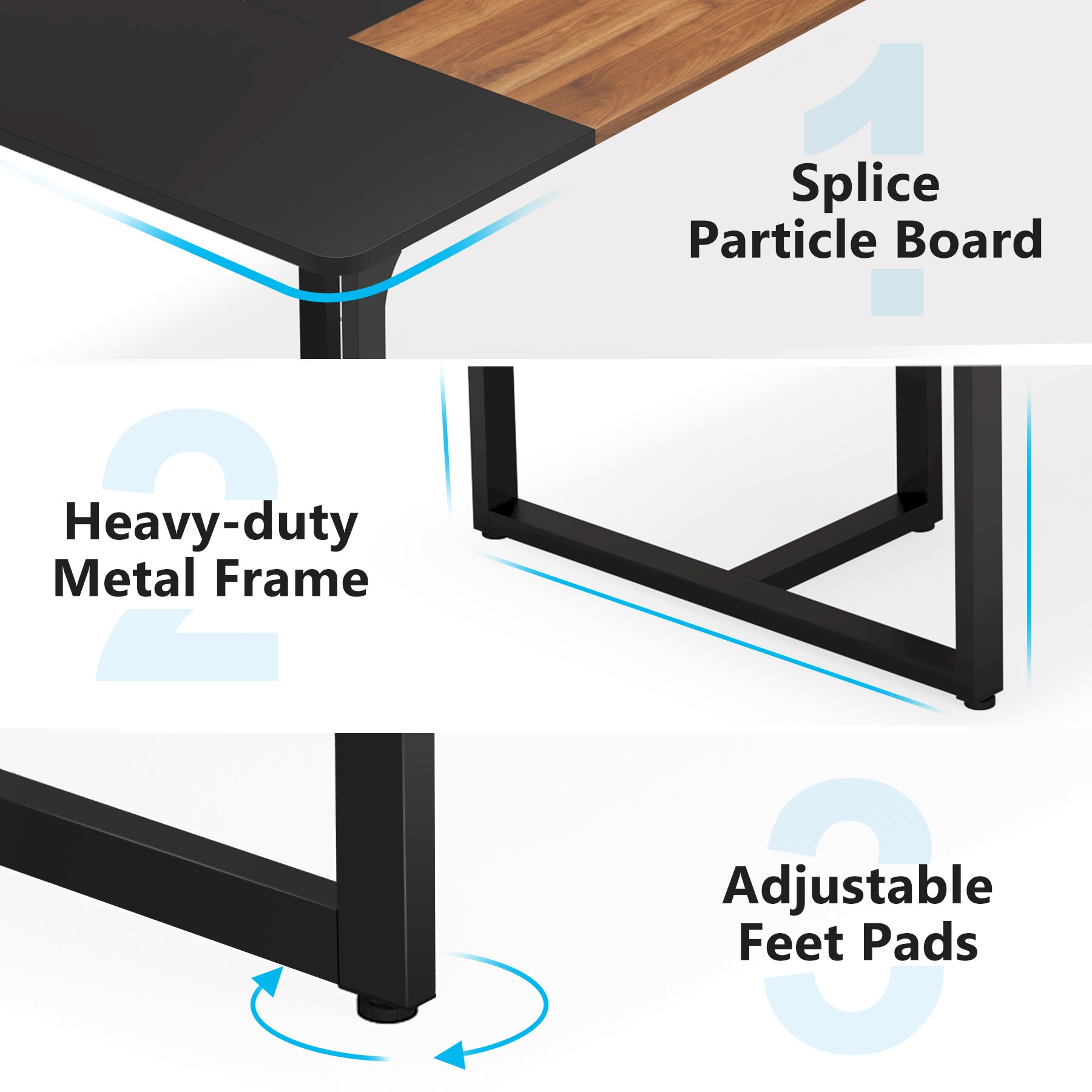 70.86'' Conference Table, 6FT Rectangle Meeting Table for 8 People