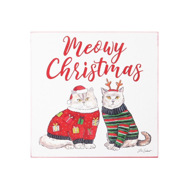 Gallerie Ii Meowy Christmas Wall Art 8 X 8 X 1 Inches