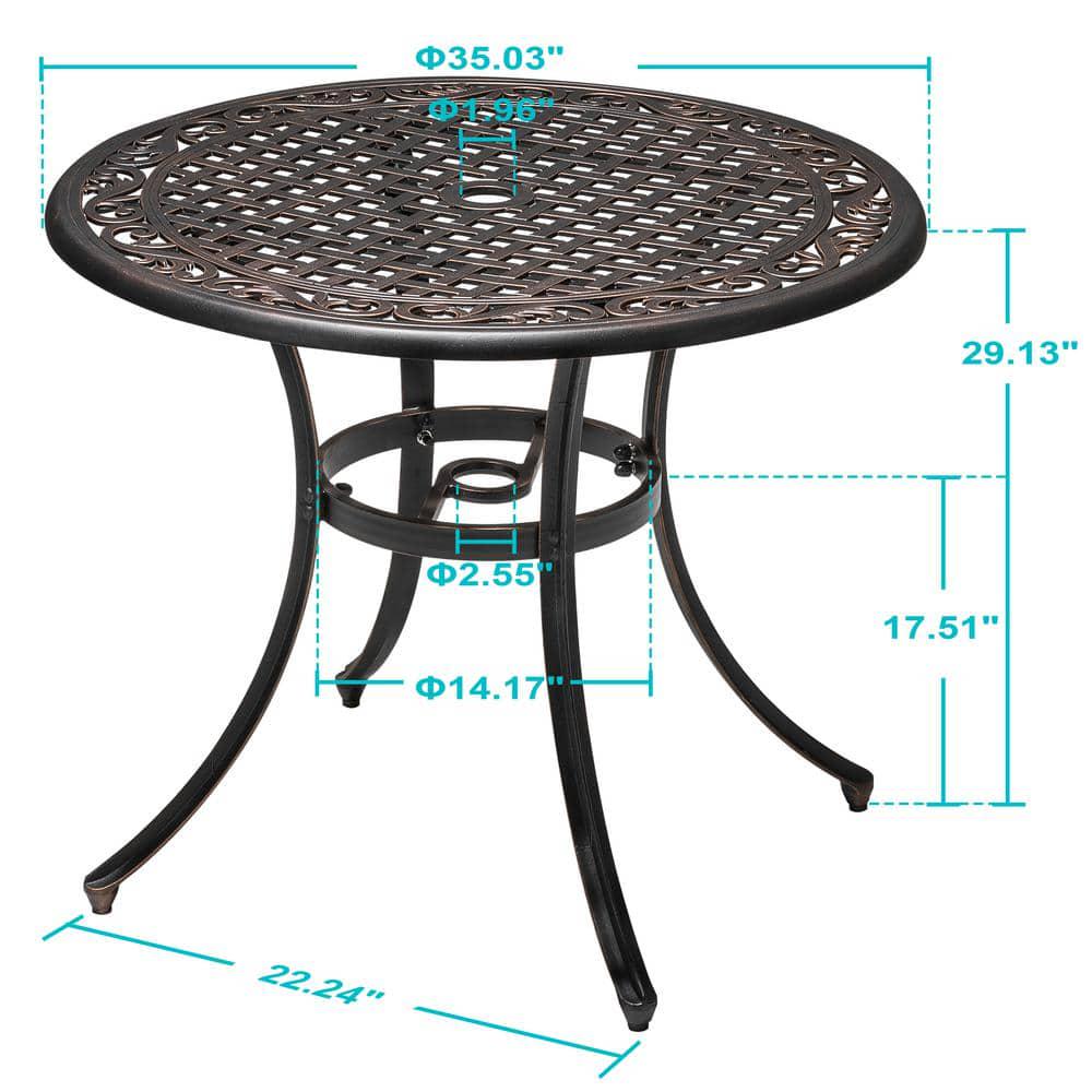 Nuu Garden Cast Round Aluminum Bistro Table