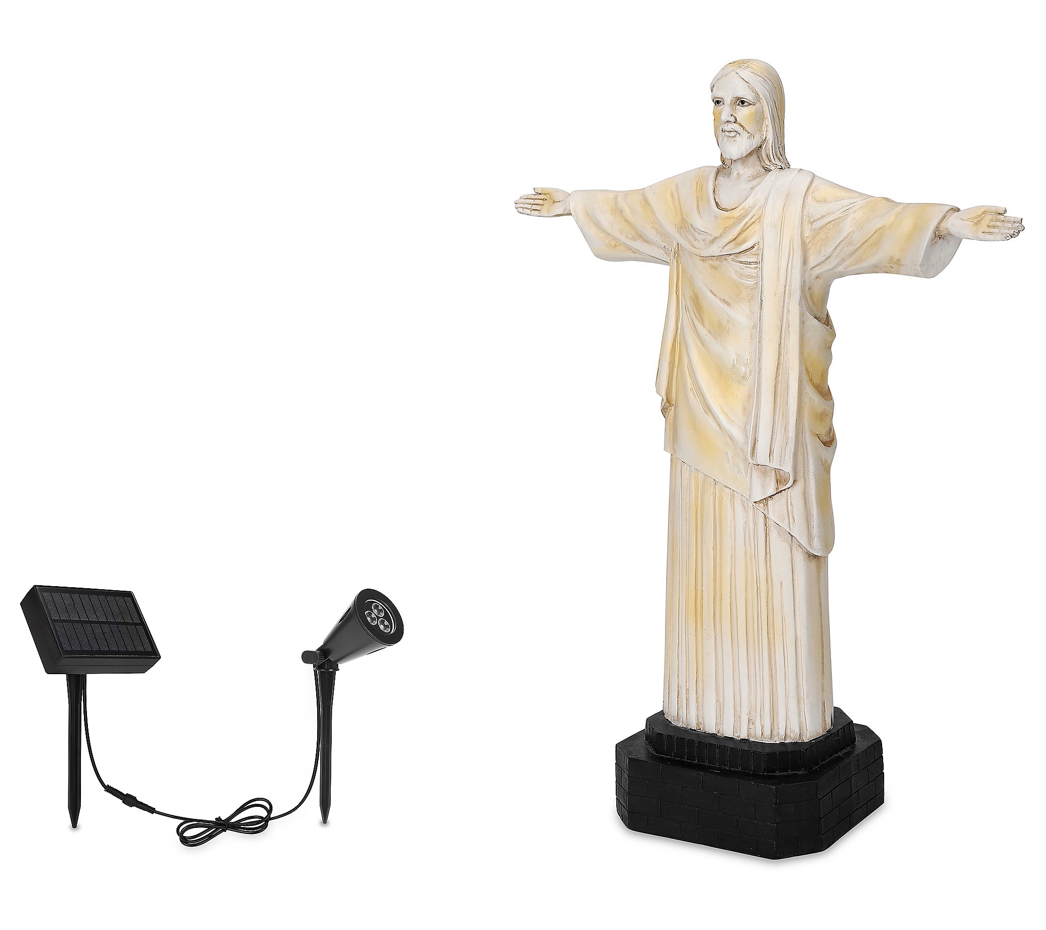 Techko Jesus Statue with Solar Spotlight