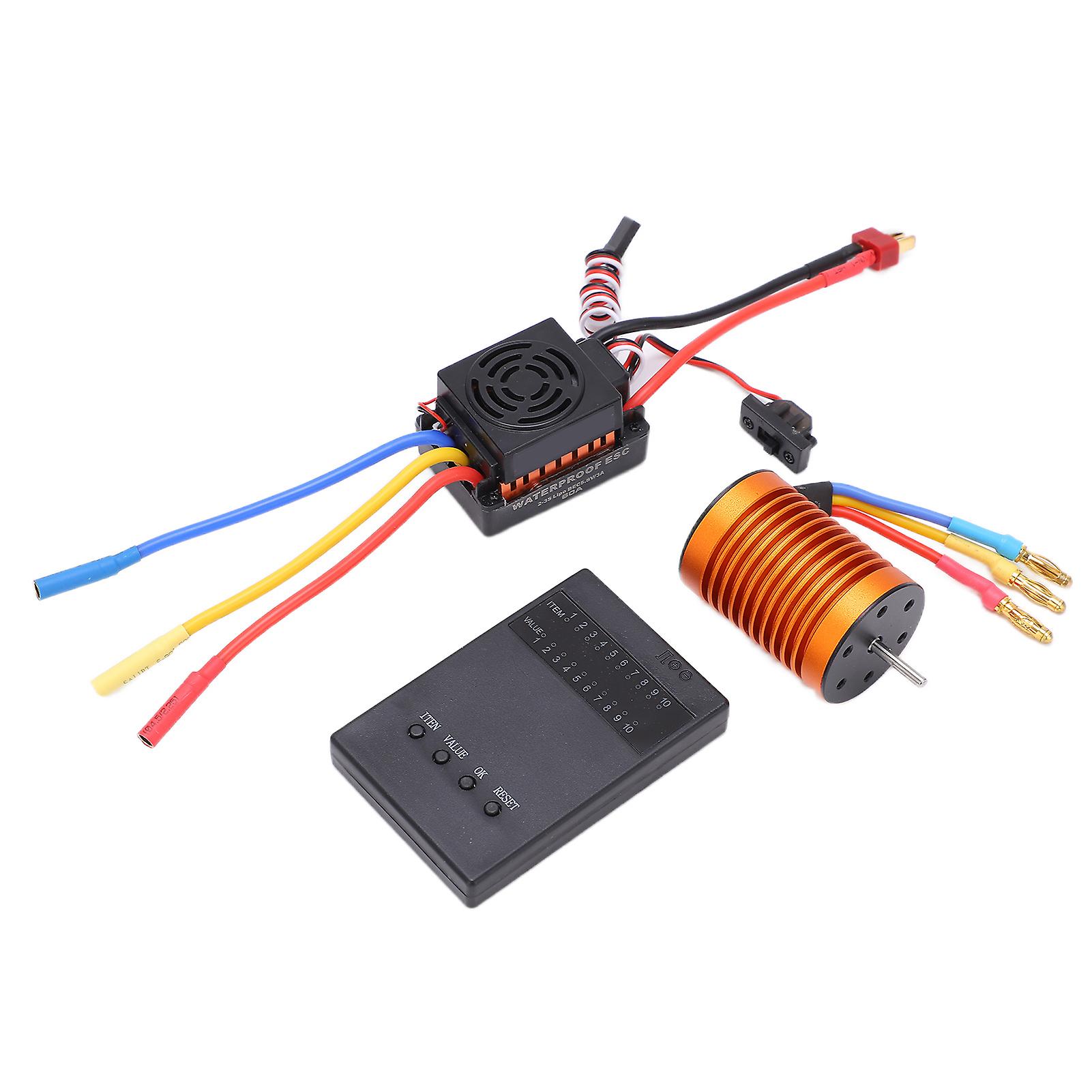 F540 4370kv Brushless Motor Set With Waterproof 60a Esc And Programming Card For 1/10 Rc Car