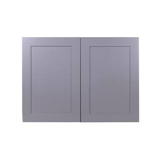 Bremen Cabinetry Bremen 36 in. W x 24 in. D x 21 in. H Gray Plywood Assembled Wall Fridge Kitchen Cabinet with Soft-Close SG-W362124