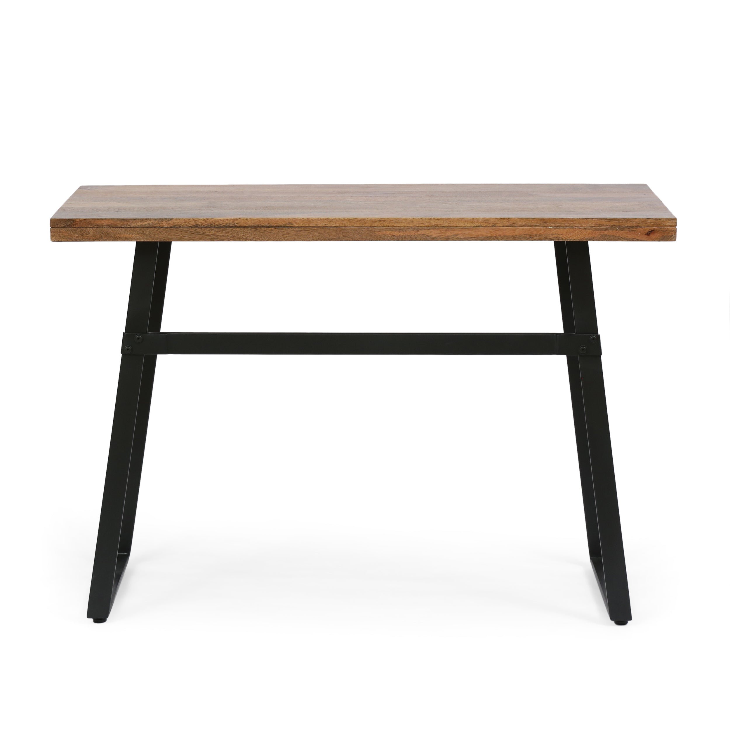 Derwent Modern Industrial Handcrafted Acacia Wood Desk, Natural and Black