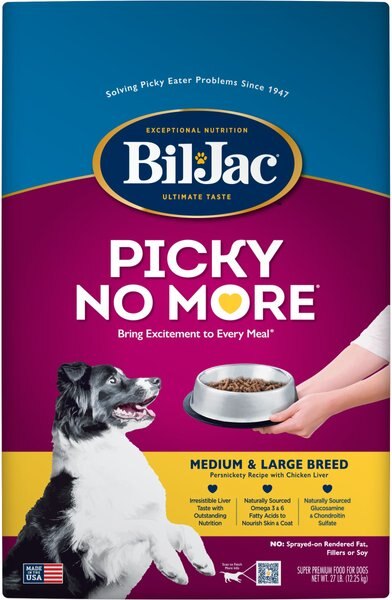 Bil-Jac Picky No More Medium and Large Breed Chicken Liver Recipe Dry Dog Food