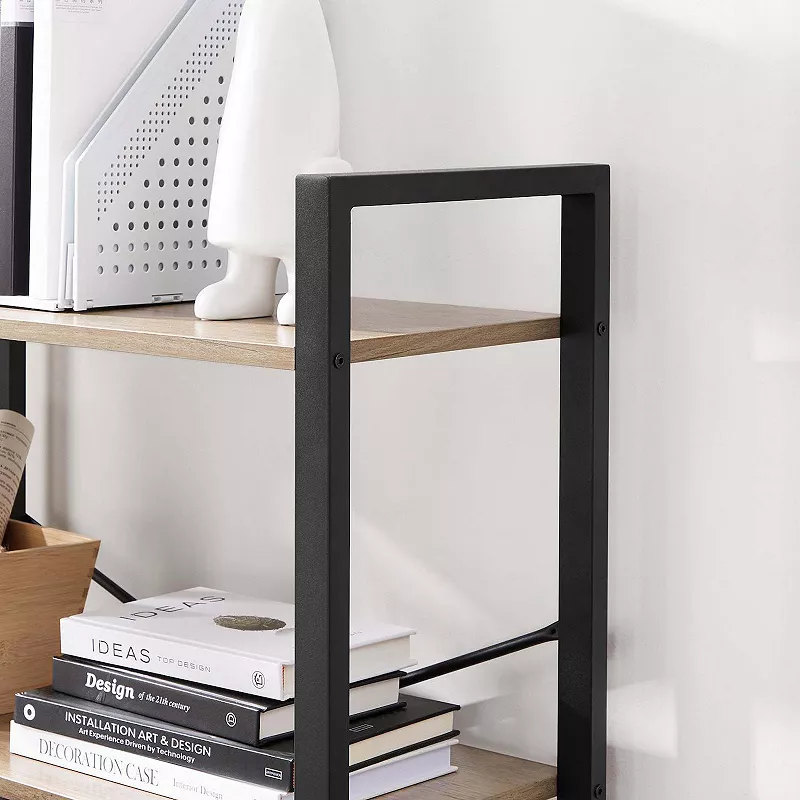 BreeBe 4-Tier Bookcase with Steel Frame