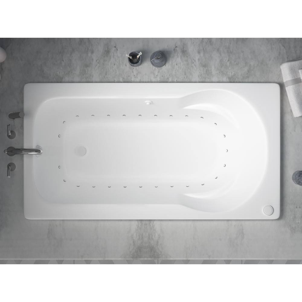 Universal Tubs Zircon 5 ft. Left Drain Rectangular Drop-in Air Bath Tub in White HD3260ZAL