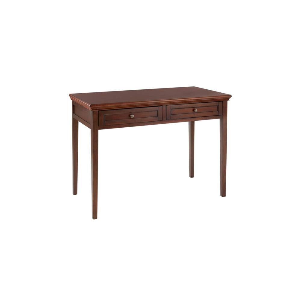 Home Decorators Collection 44 in. Rectangular Walnut Brown 2 Drawer Writing Desk with Solid Wood Material SK19051A3-SB