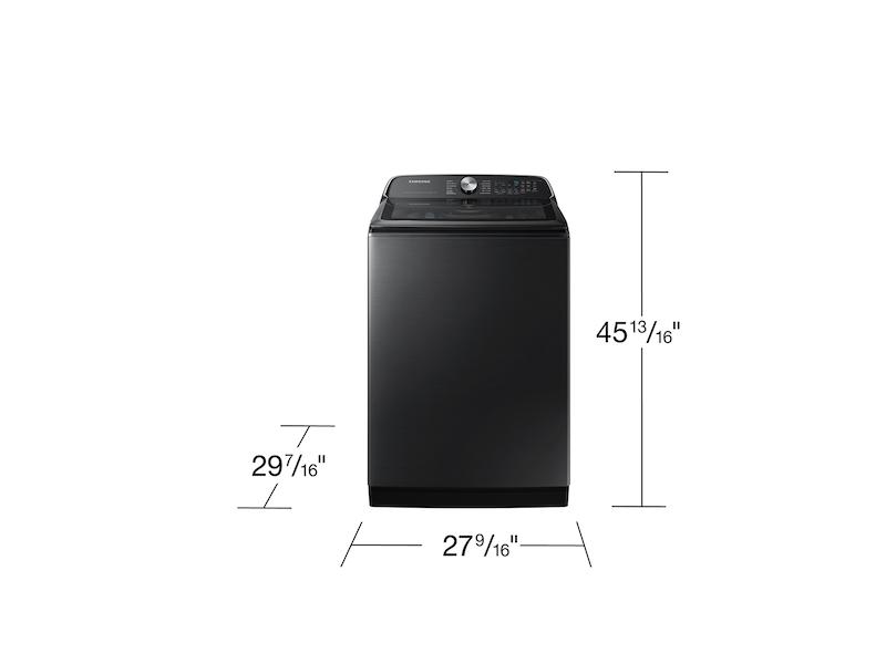 Samsung WA55CG7100AV 5.5 Cu. Ft. Extra-Large Capacity Smart Top Load Washer With Super Speed Wash In Brushed Black