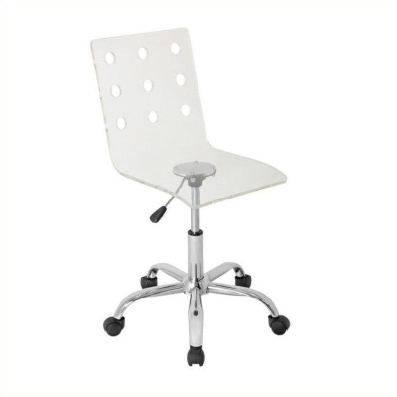 Swiss Contemporary Adjustable Office Chair with Swivel in Clear Acrylic by Lum