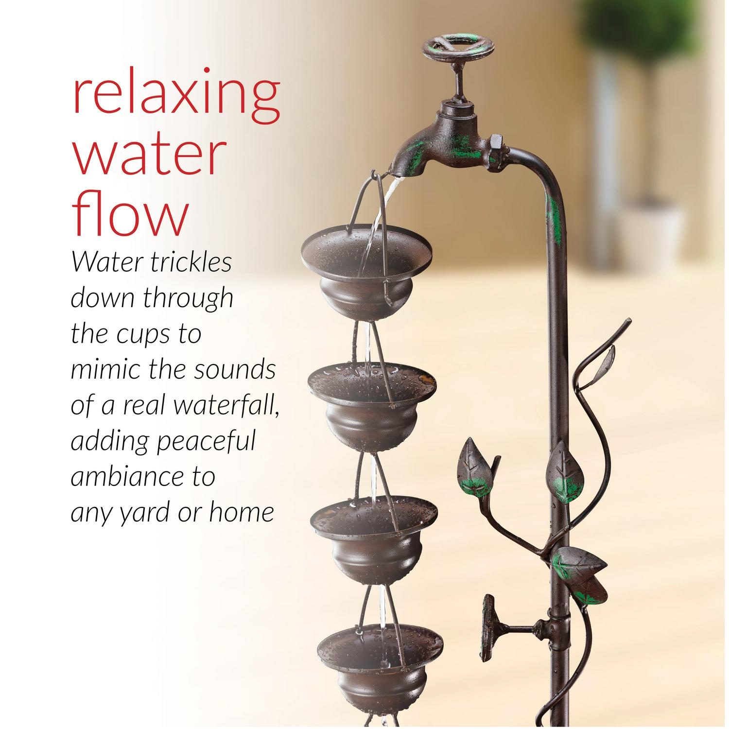 Alpine Corporation Outdoor Hanging 6Cup Tiered Floor Fountain Bronze  Crowdfused