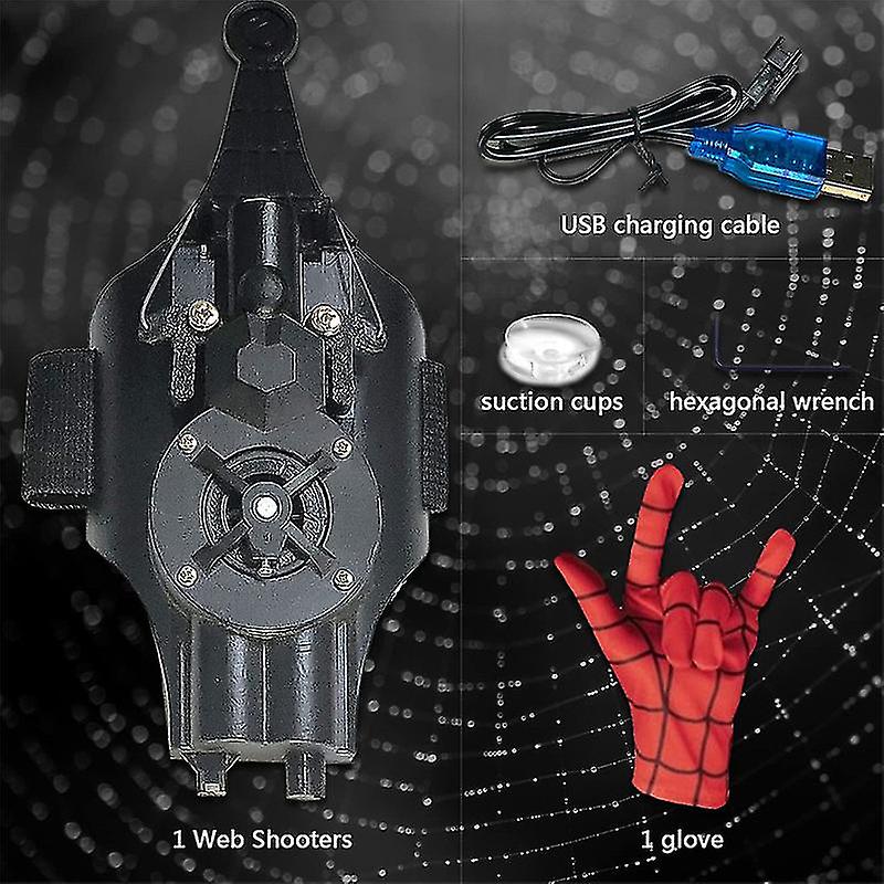 Web Shooters， Spider Silk Launcher For Kids Usb Charging， Rope Launcher