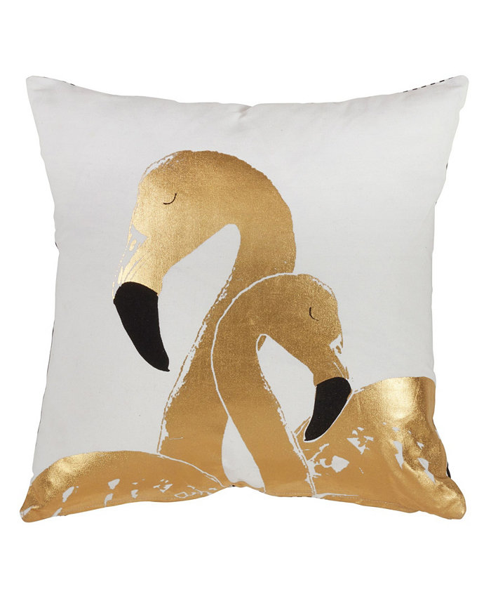 Saro Lifestyle Flamingo Love Decorative Pillow， 18 x 18