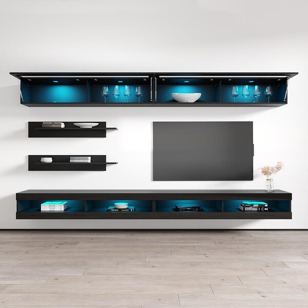 Fly I2 34TV Wall-Mounted Floating Modern Entertainment Center