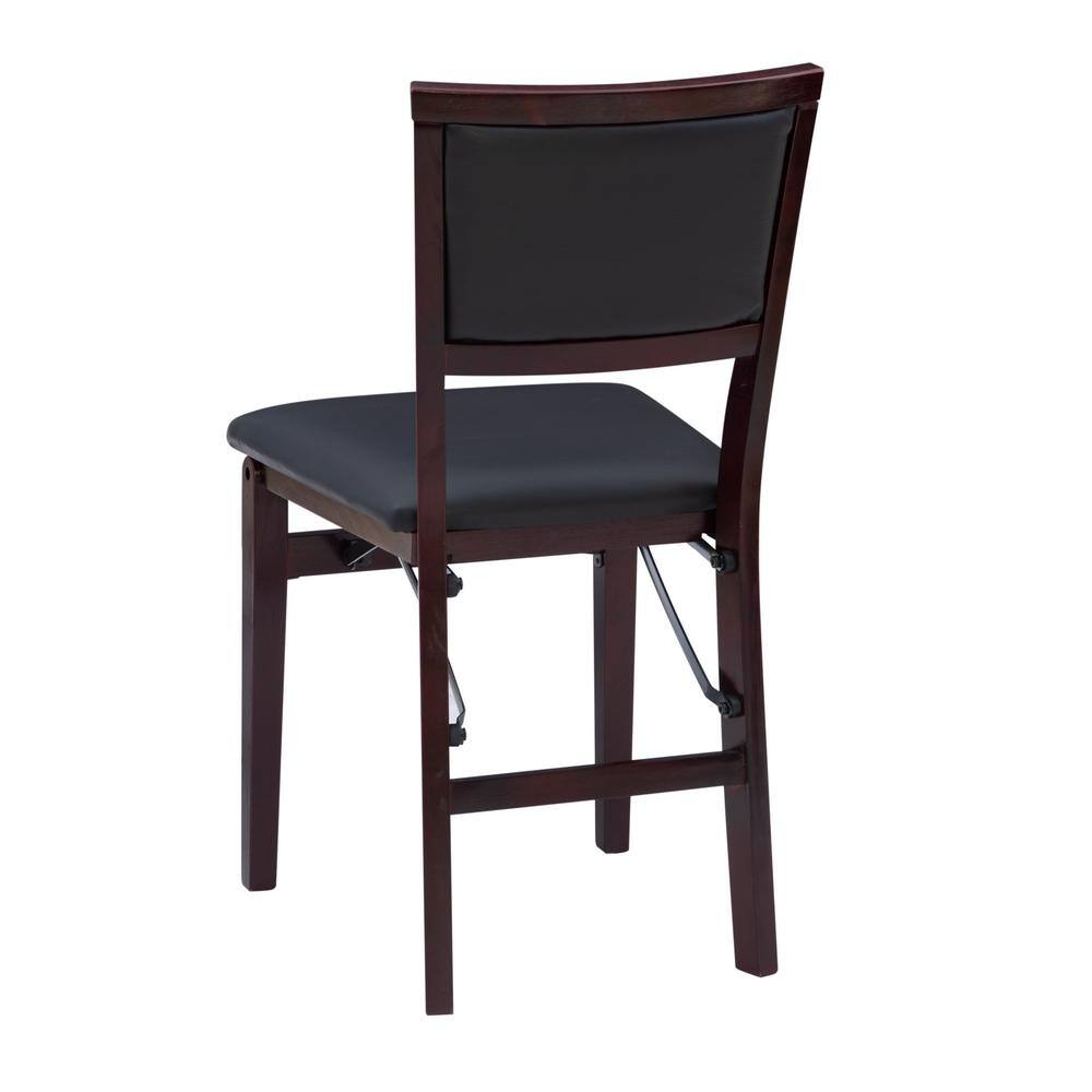 Linon Home Decor Noelle Merlot Pad Wood Folding Chair (Carton of 2) THD03487