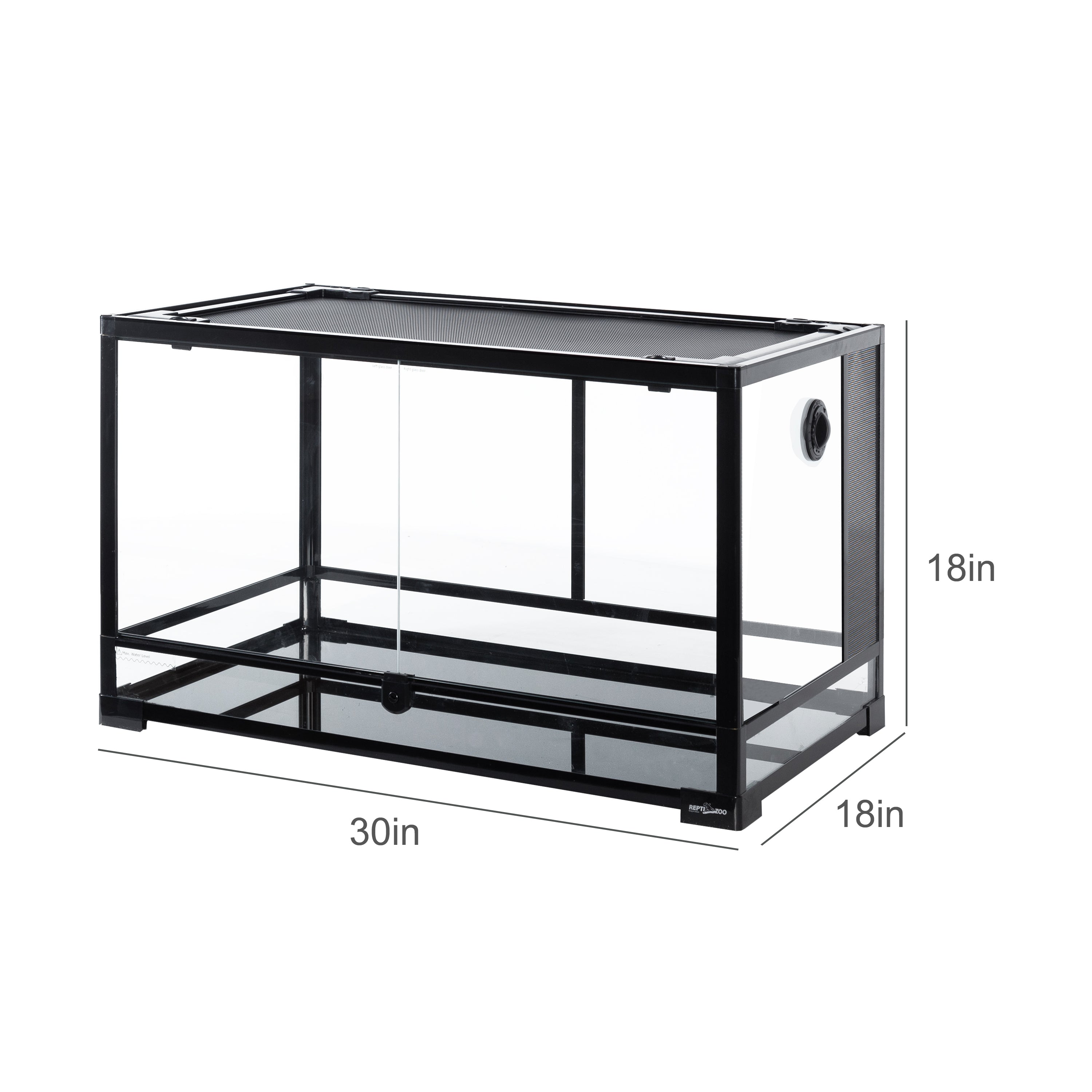 REPTI-ZOO Reptile Knock Down Glass Terrarium with Double Hinge Door 30