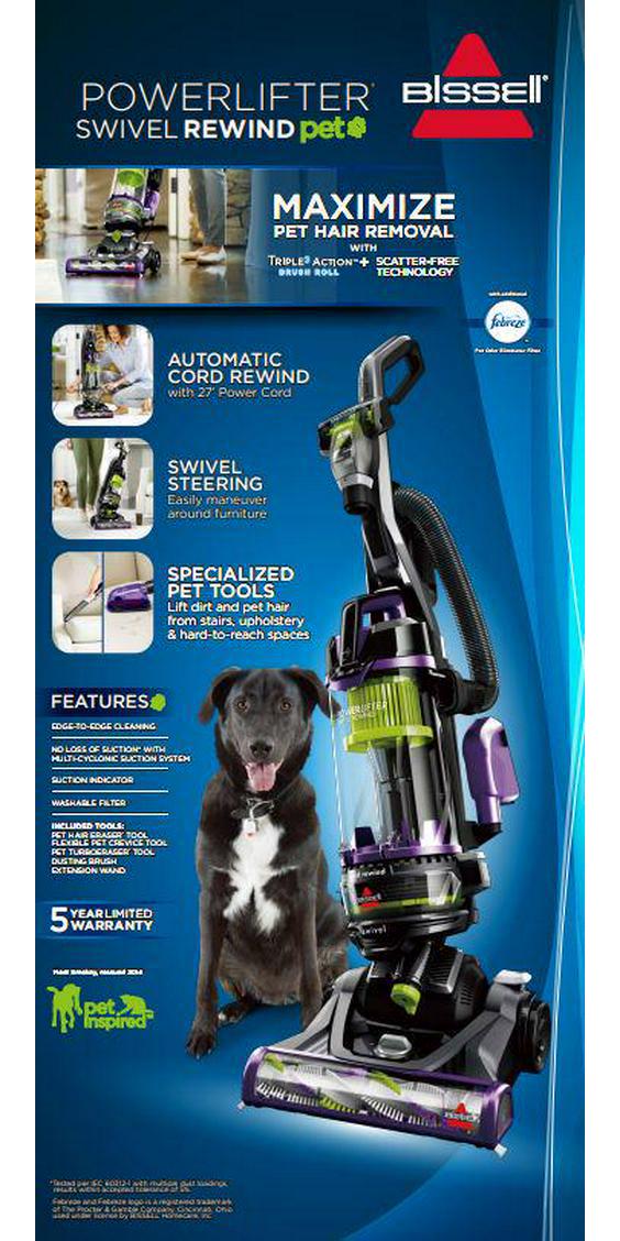 BISSELL Power Lifter Pet Rewind with Swivel Bagless Upright Vacuum 2259  Crowdfused