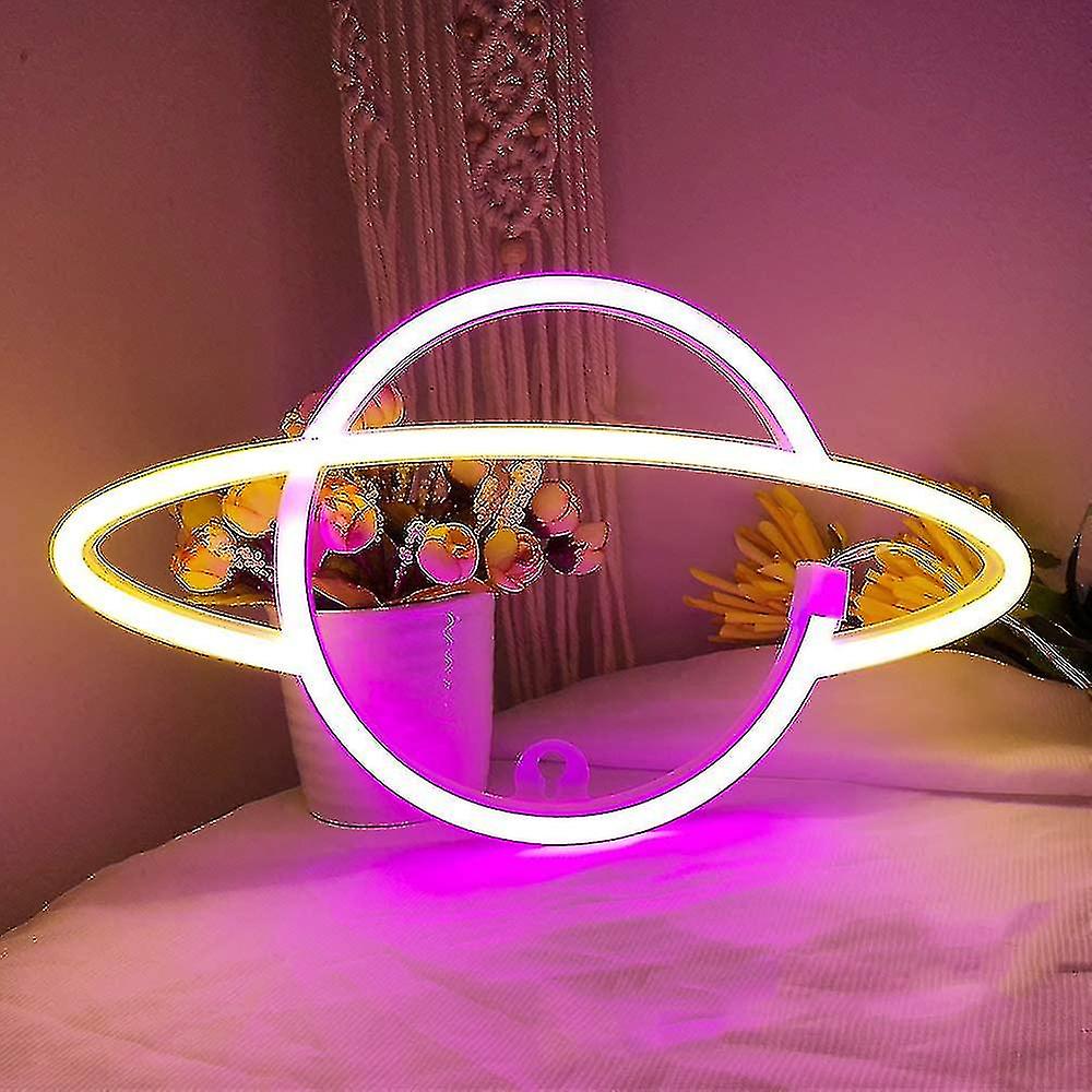 Neon Signs-planet Neon Sign|led Neon Light Neon Wall Signs，pinkblue