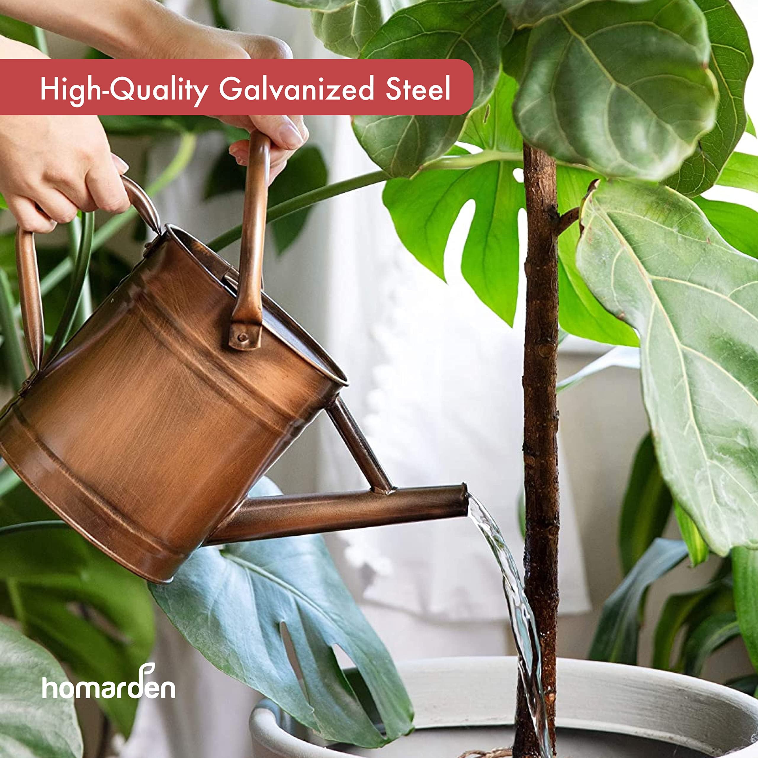 Watering Can - Metal Watering Can With Removable Spout, Perfect Plant Watering Can