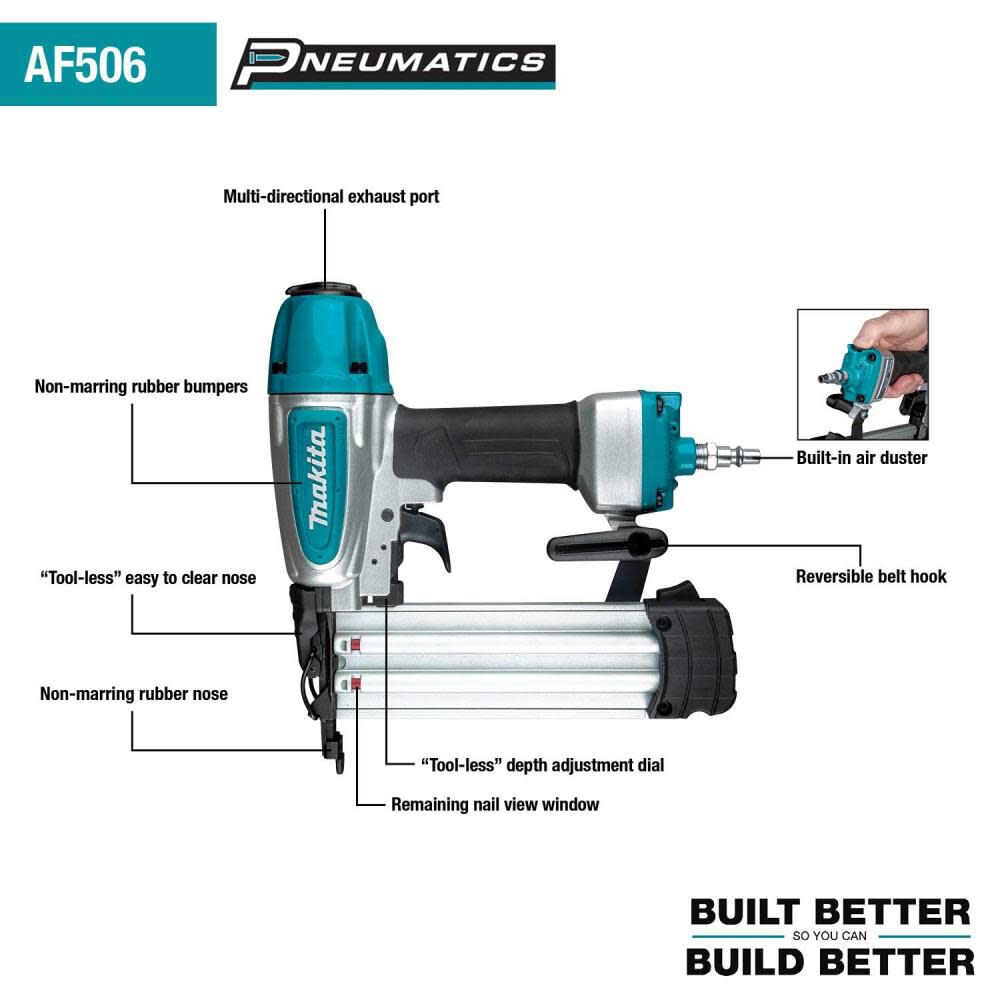 Makita 1 Gallon Compact Air Compressor and 18 Gauge Brad Nailer Combo Kit MAC100QK1 from Makita