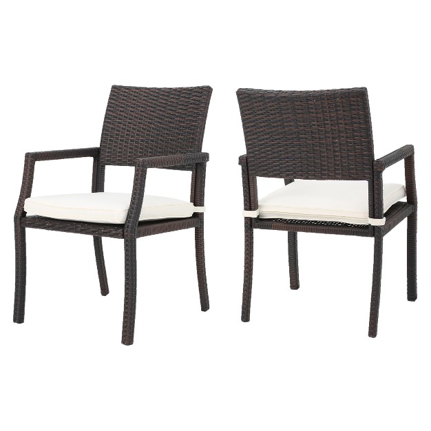 Rhode Island Set Of 2 Wicker Dining Chairs Multibrown Christopher Knight Home