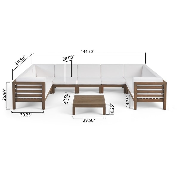 Oana Outdoor Acacia Sectional Sofa Set by Christopher Knight Home