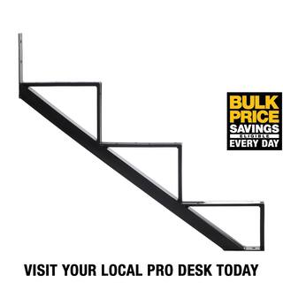 Pylex 3-Steps Steel Stair Stringer black 7-12 in. x 10-14 in. (Includes 1 Stair Riser) 13903