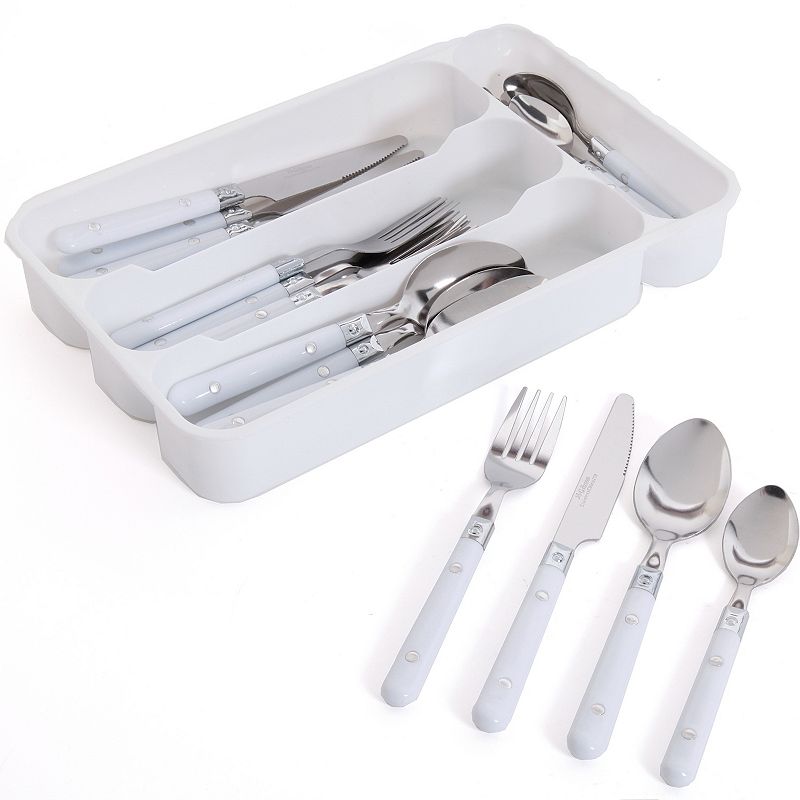 Gibson Casual Living 24-Piece Flatware Set， White