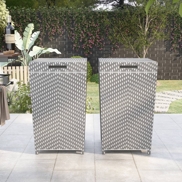 24gal 2pk Maksville Outdoor Trash Can Mibasics