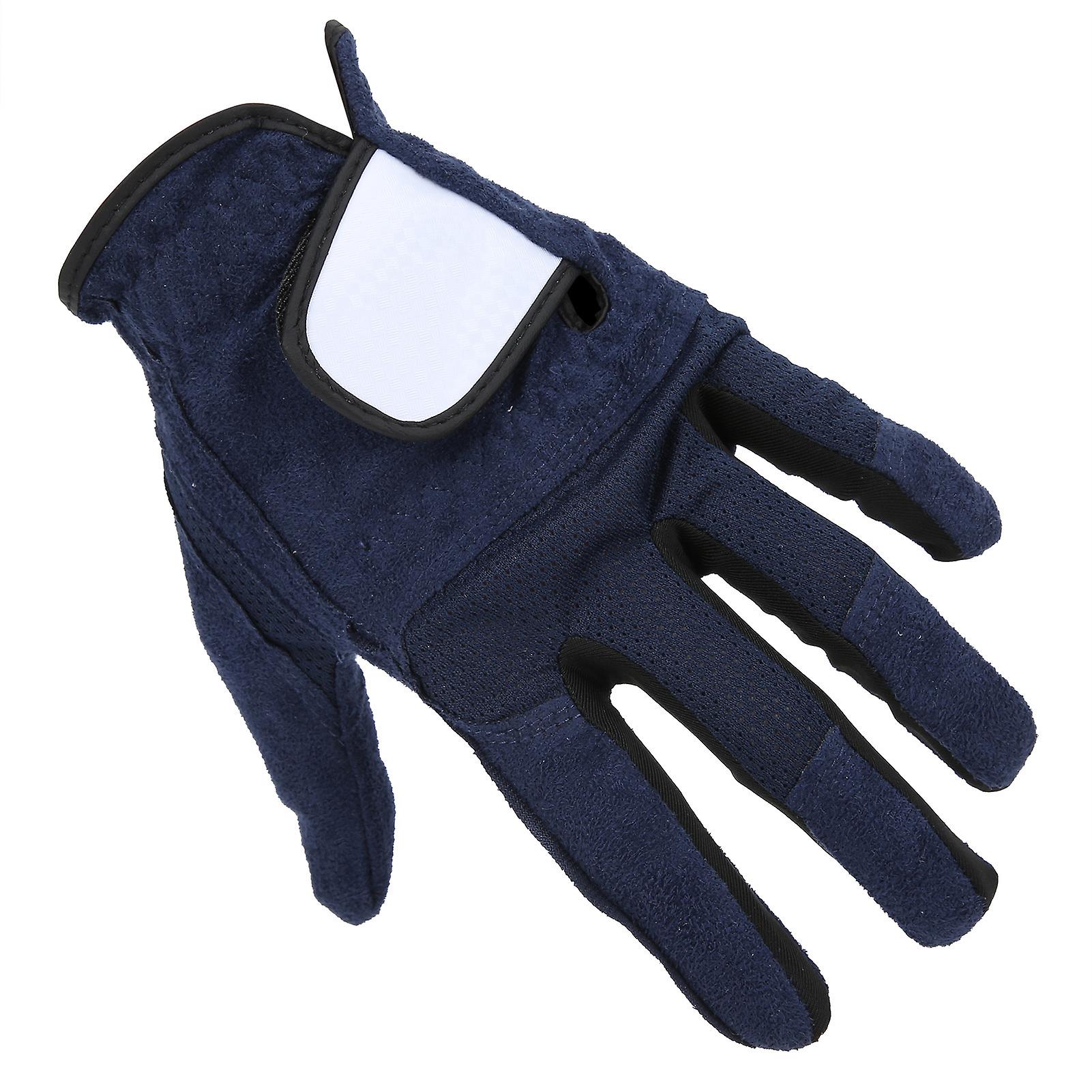 Men Golf Gloves Left Hand Microfiber Sweat Absorbent Soft Breathable Golf Gloves Royal Blue23#