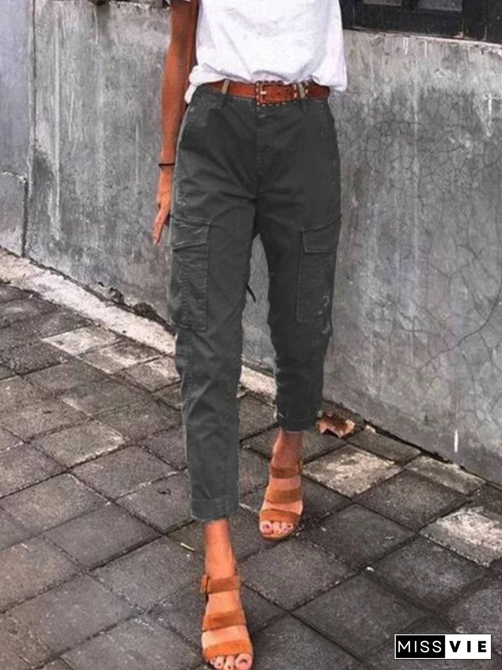 Cotton-Blend Casual Pants